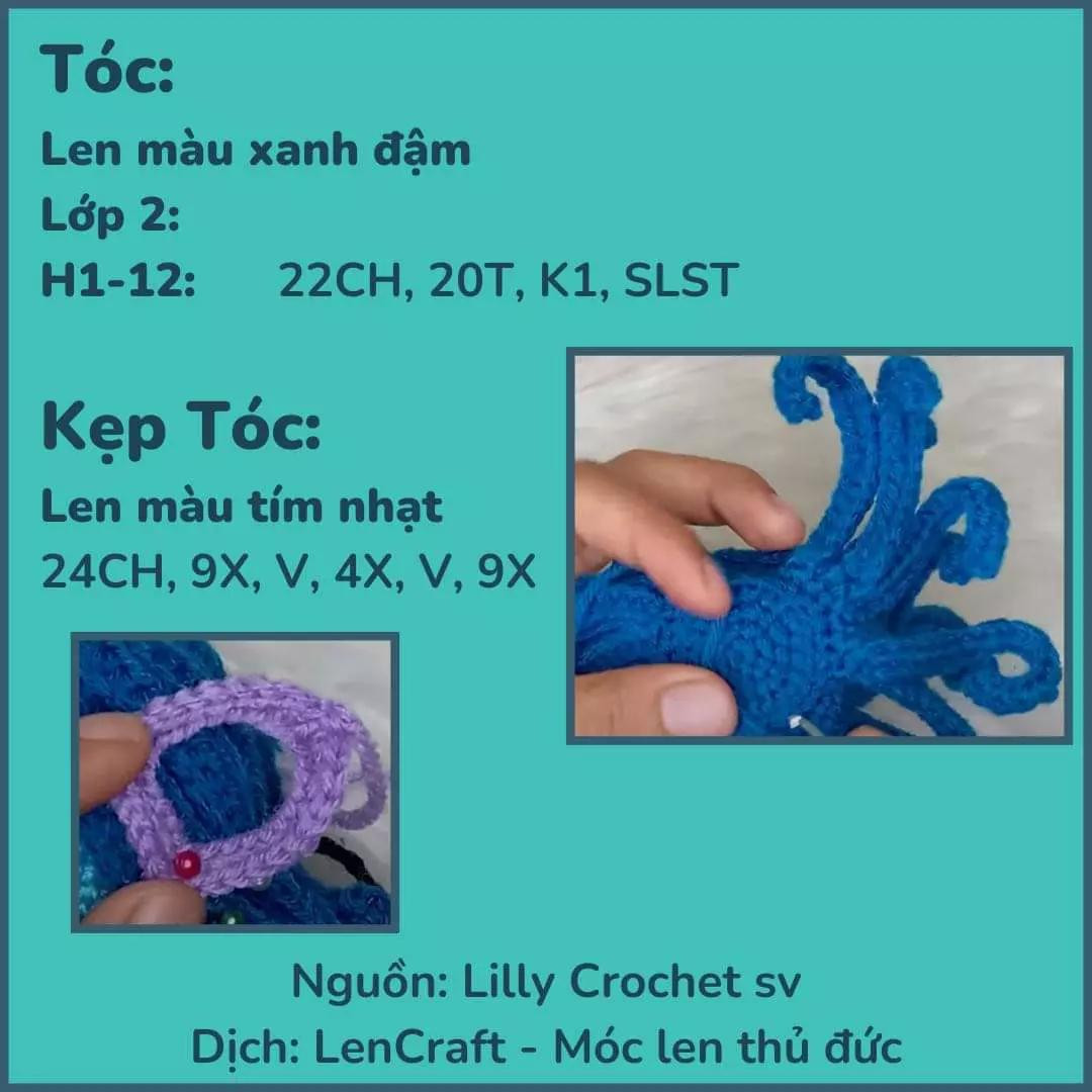 Chart Móc Len Búp bê Envy (Inside Out) - Hướng dẫn chi tiết từng phần