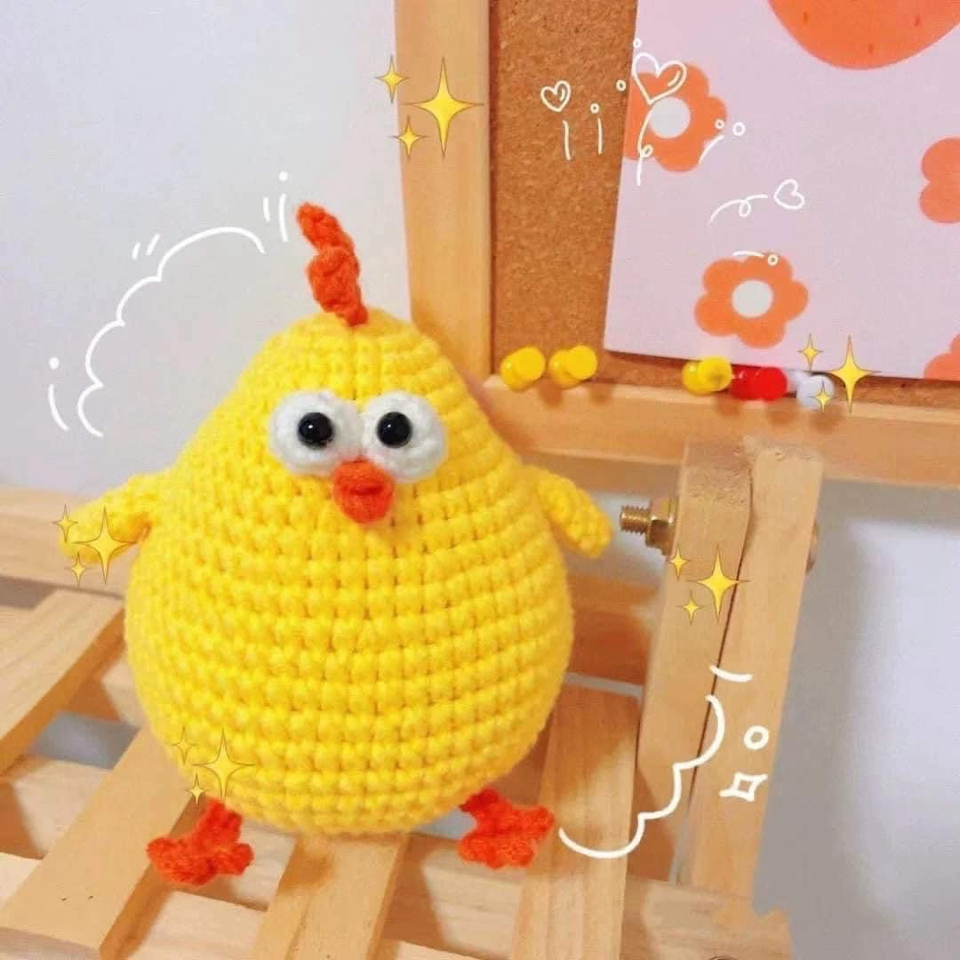 Chart móc len búp bê gà vàng mập mạp dễ thương