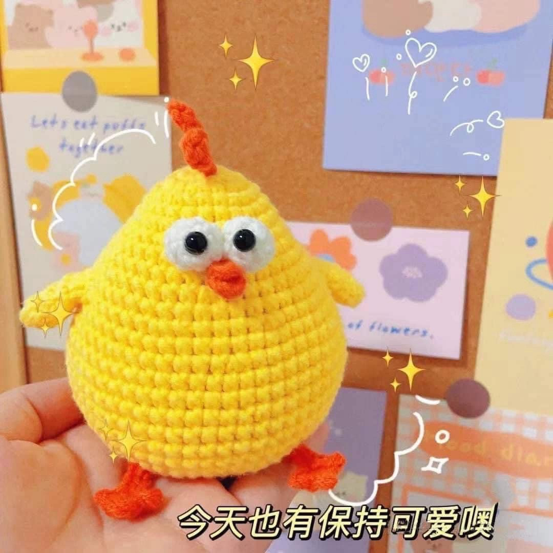 Chart móc len búp bê gà vàng mập mạp dễ thương