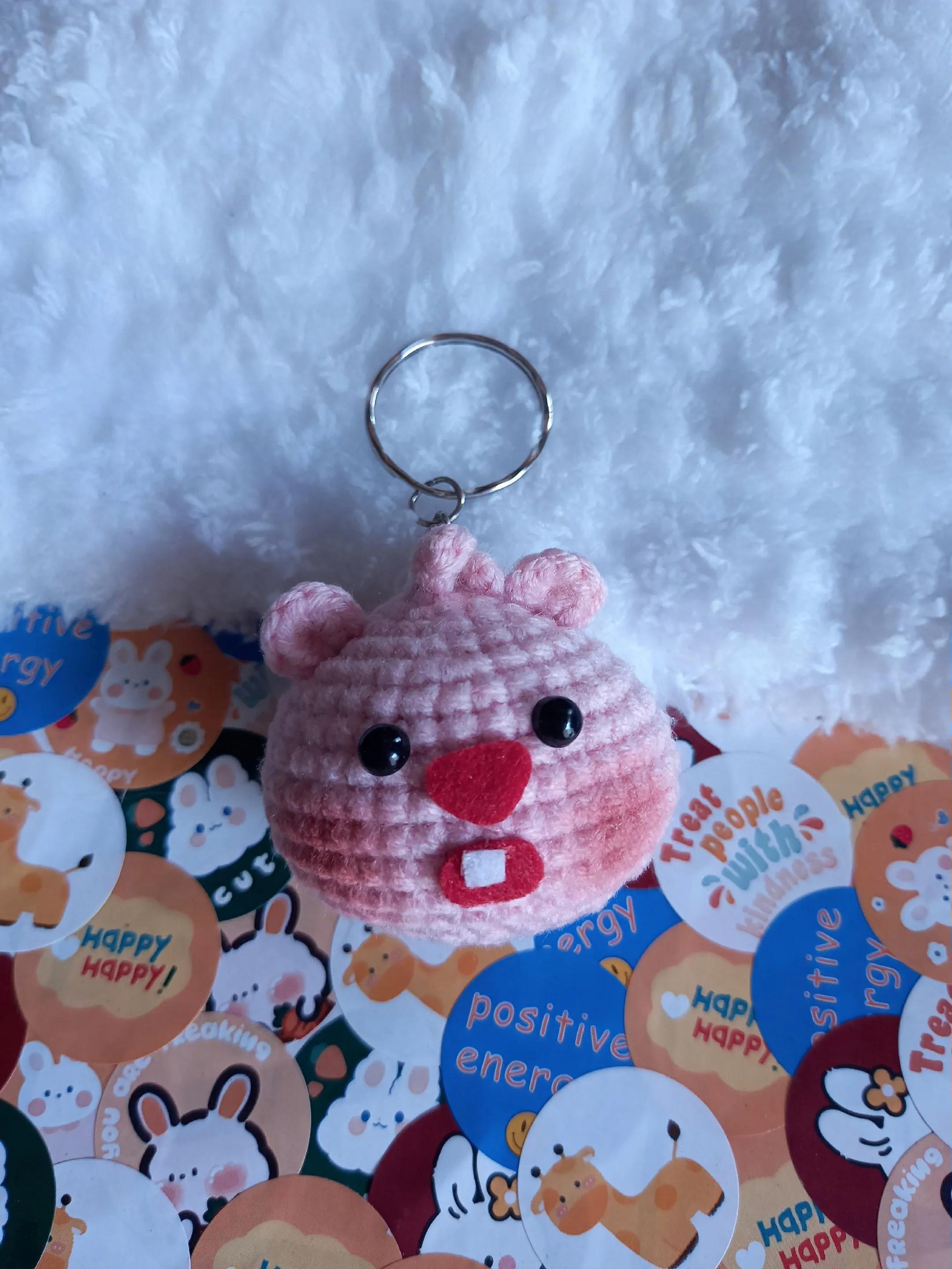 Chart móc len búp bê gấu Loopy màu hồng dễ thương