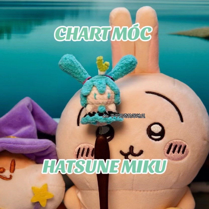 Chart Móc Len Búp bê Hatsune Miku Màu Xanh