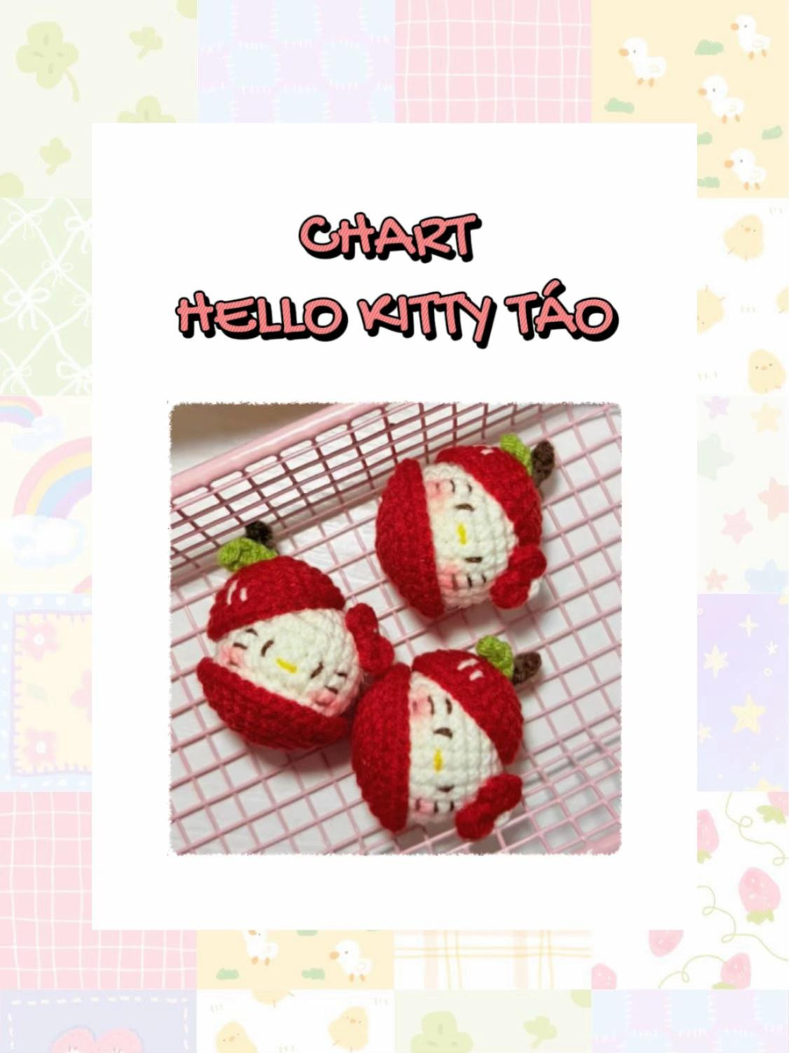 Chart Móc Len Búp bê Hello Kitty Táo Xinh Dịu