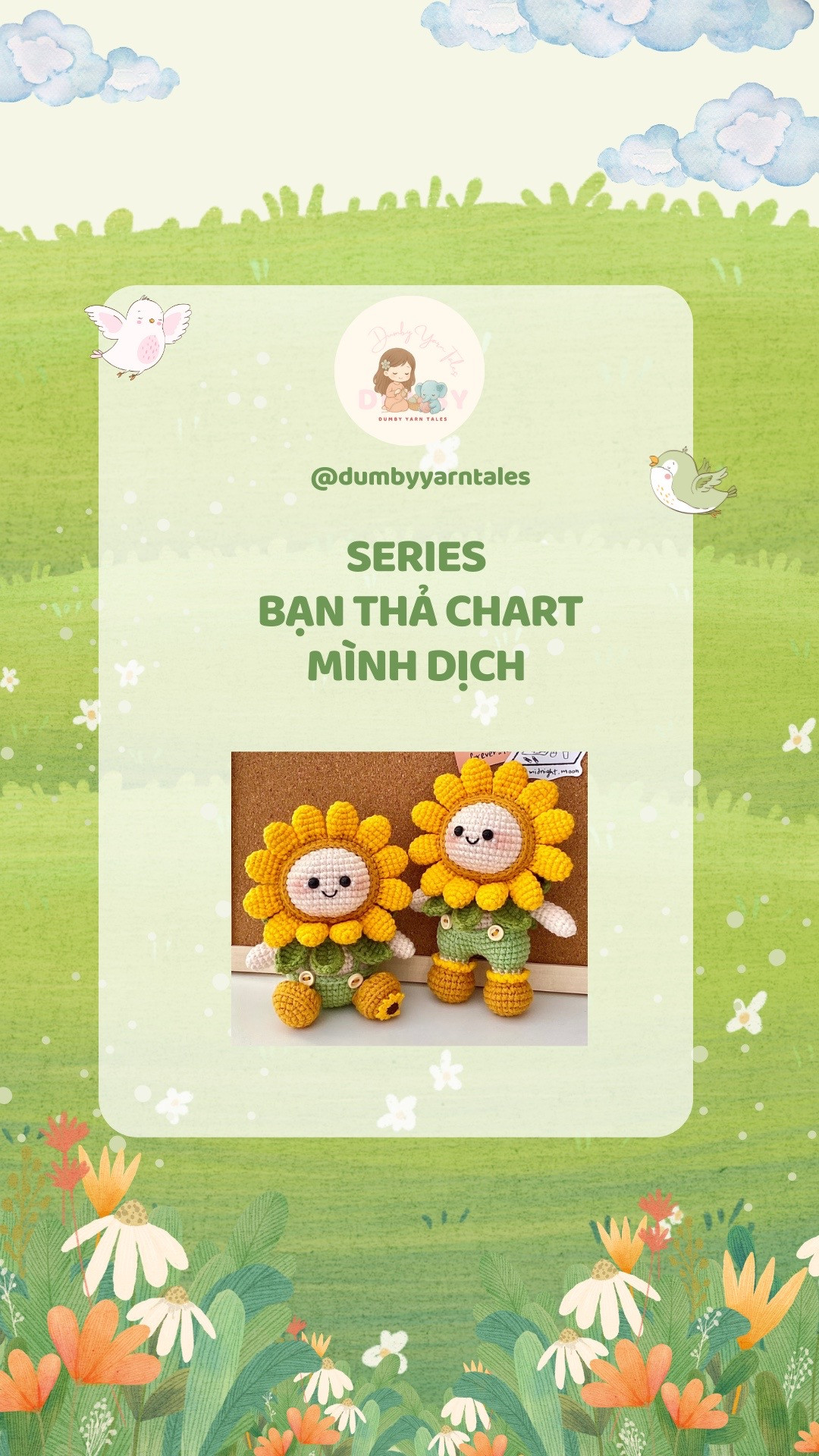 Chart Móc Len Búp Bê Hoa Hướng Dương Ngồi Và Đứng