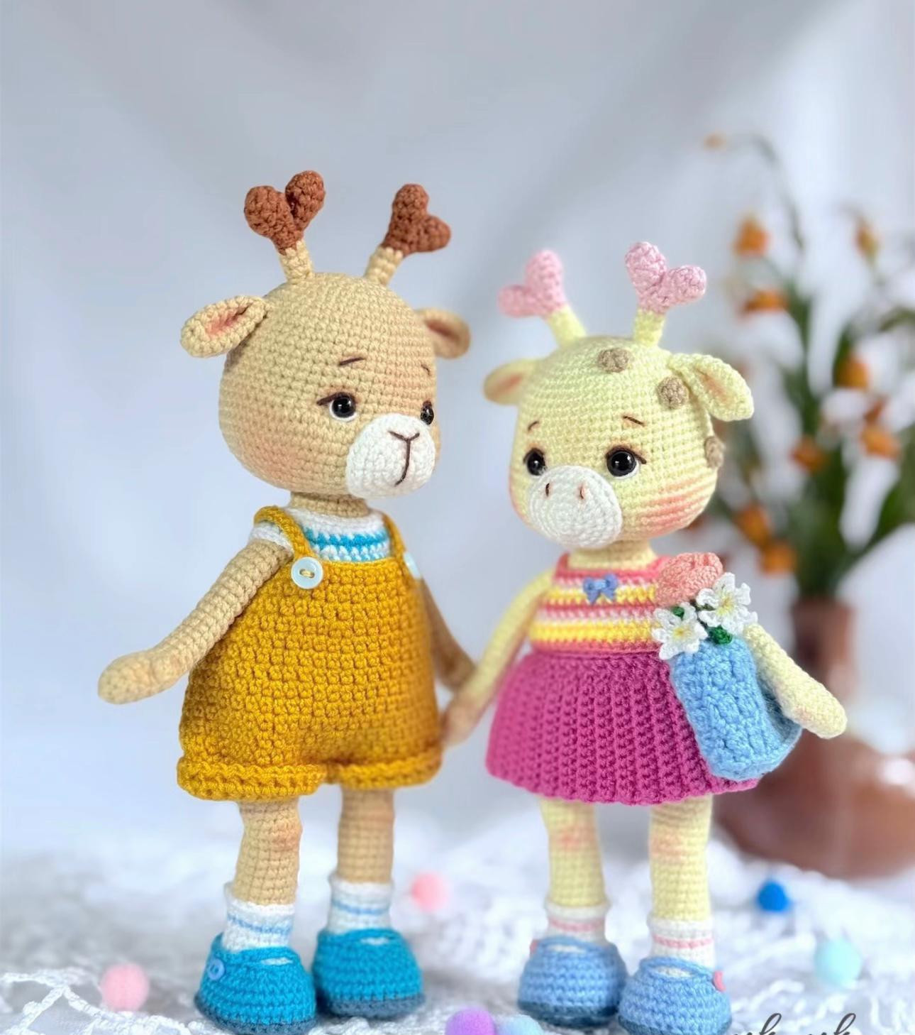 Chart Móc Len Búp bê Hươu Cao Cổ Amigurumi