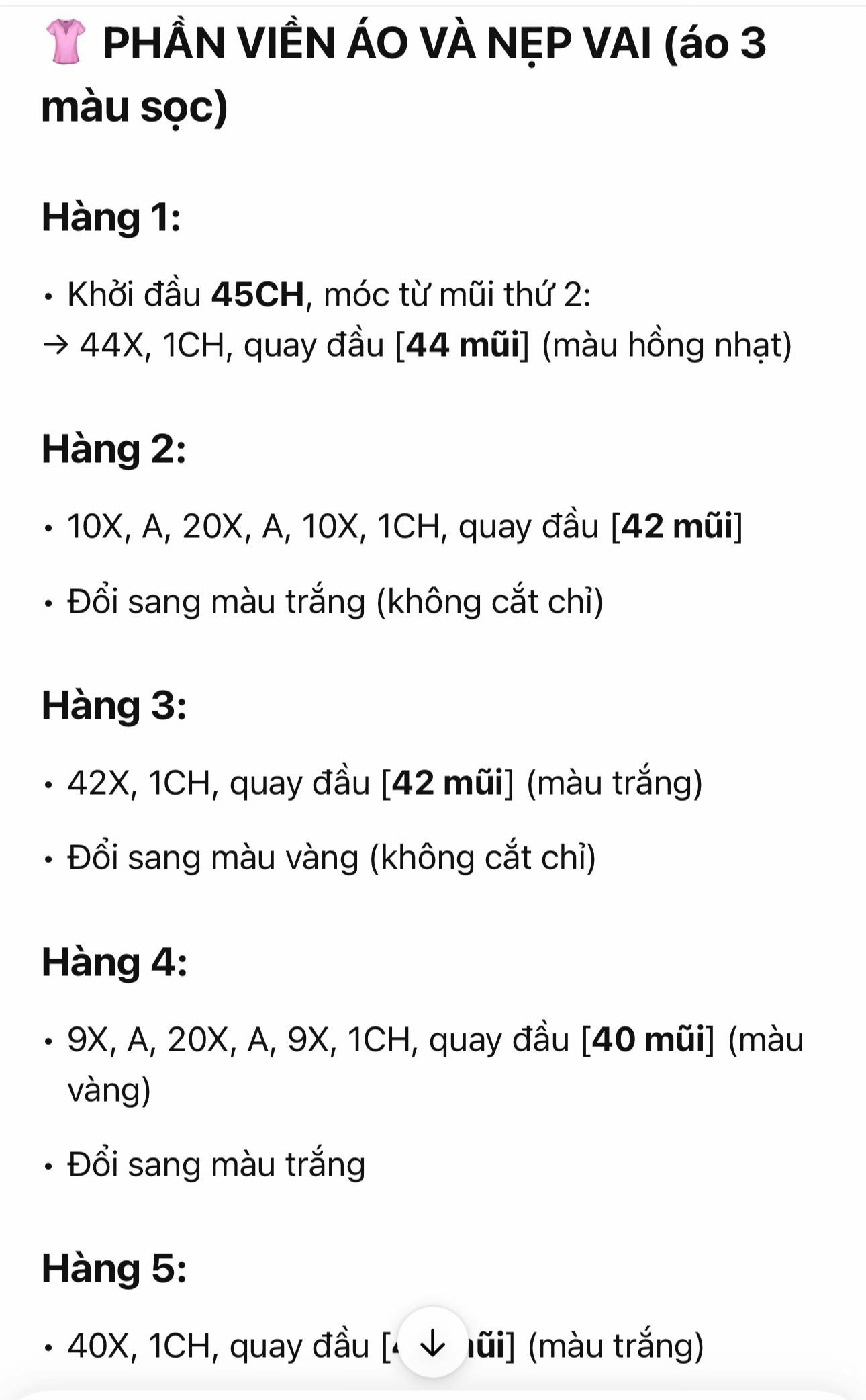 Chart Móc Len Búp bê Hươu Cao Cổ Amigurumi