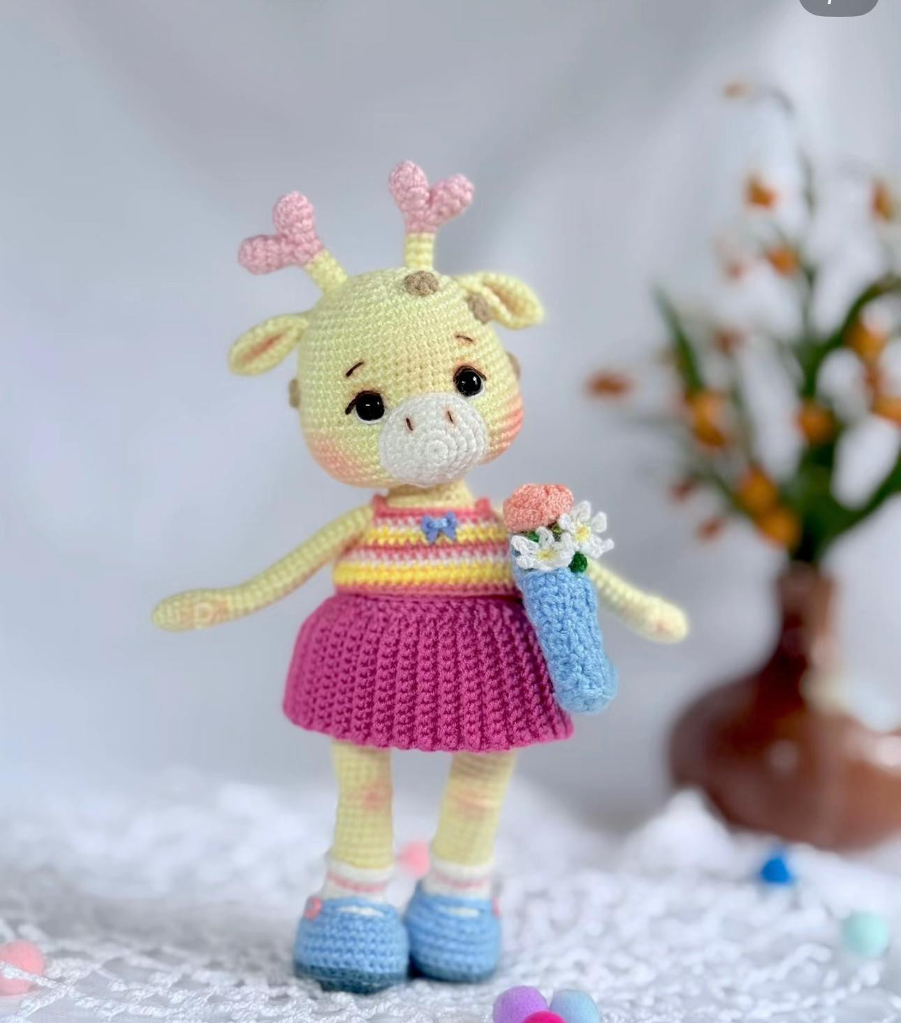 Chart Móc Len Búp bê Hươu Cao Cổ Amigurumi