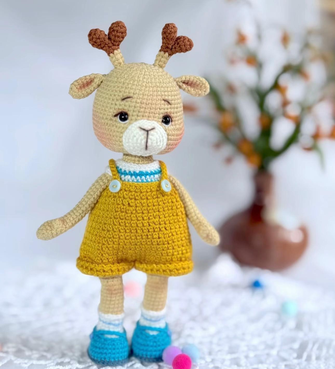 Chart Móc Len Búp bê Hươu Cao Cổ Amigurumi