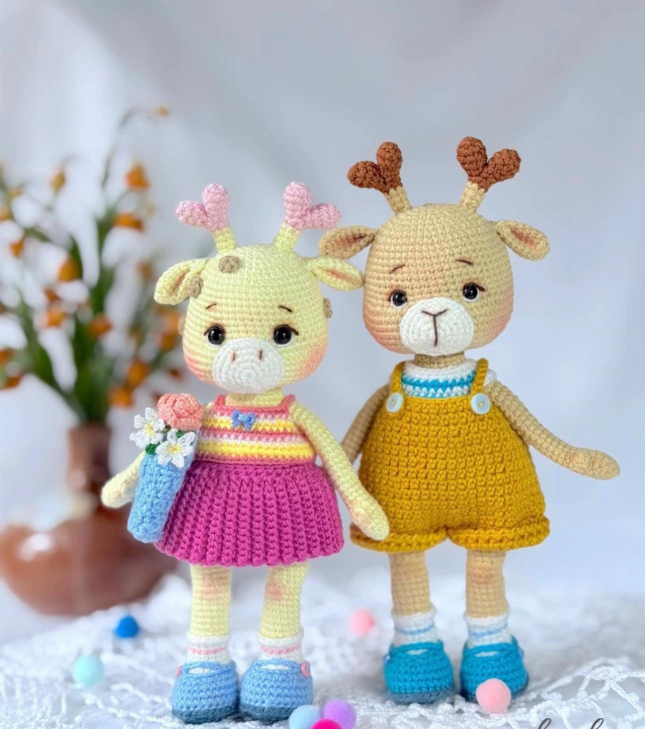 Chart Móc Len Búp bê Hươu Cao Cổ Amigurumi