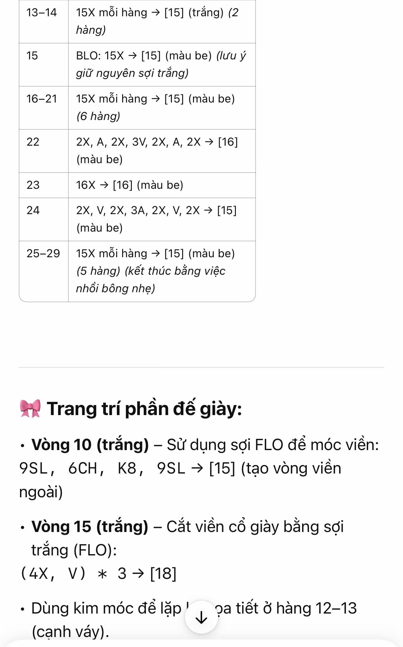 Chart Móc Len Búp bê Hươu Cao Cổ Amigurumi