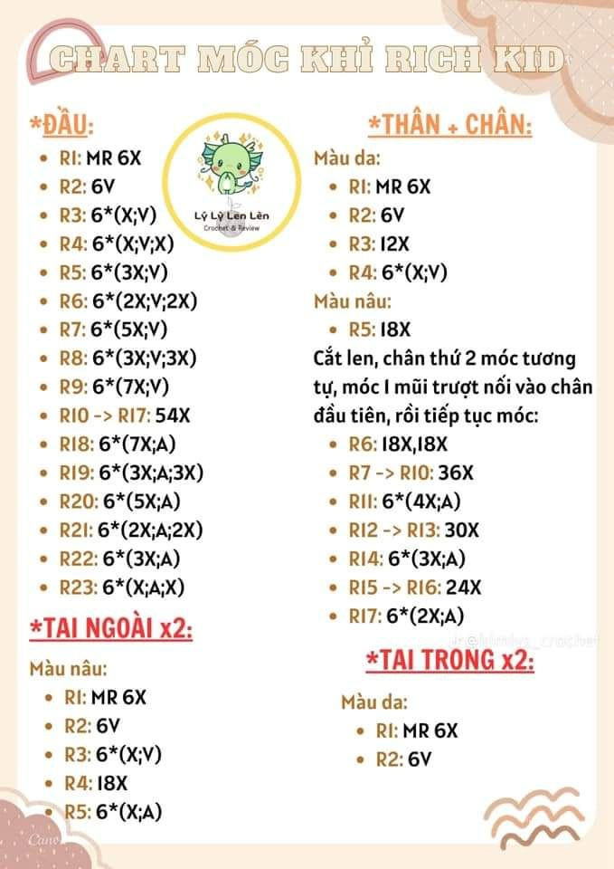 Chart Móc Len Búp Bê Khỉ Rich Kid & Khỉ Cầm Chuối Dễ Thương