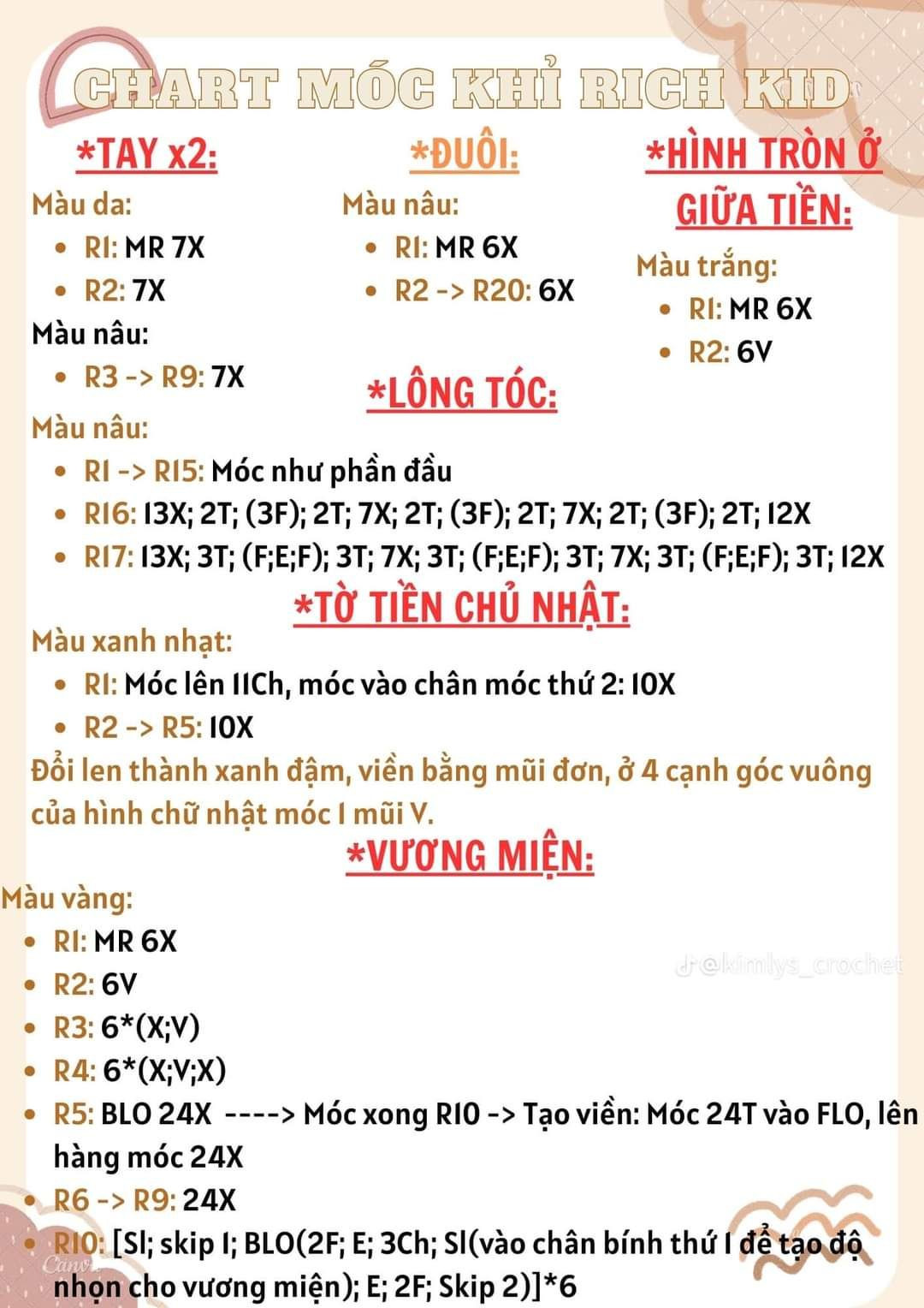 Chart Móc Len Búp Bê Khỉ Rich Kid & Khỉ Cầm Chuối Dễ Thương