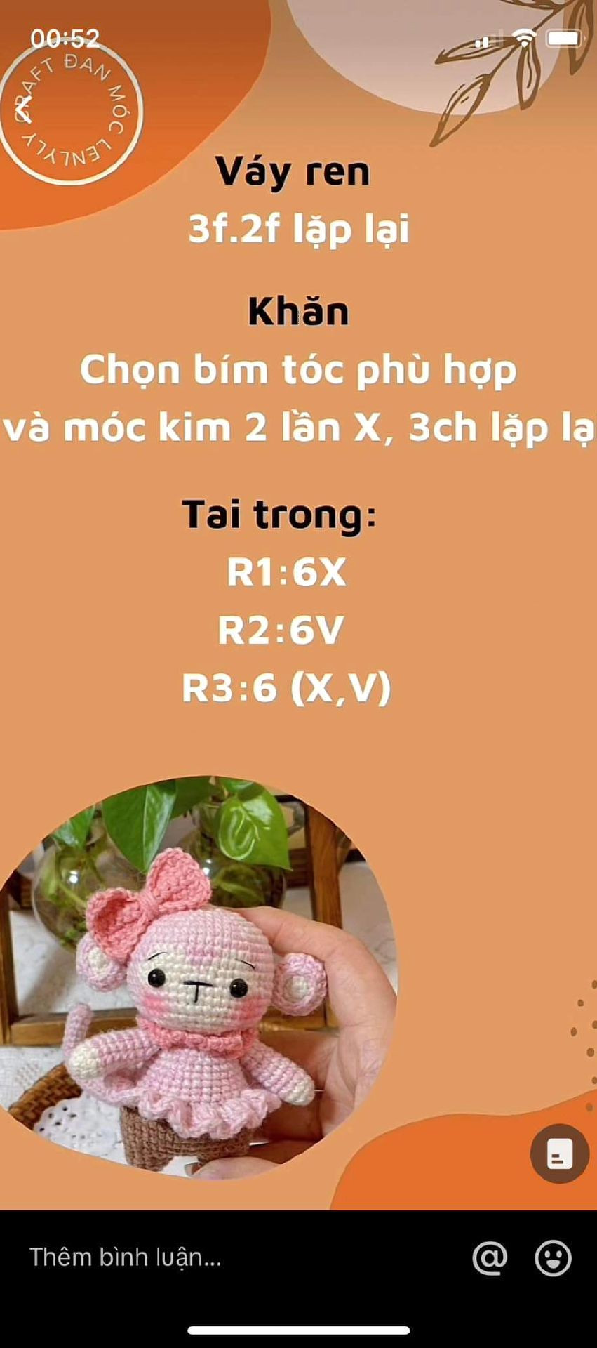 Chart Móc Len Búp Bê Khỉ Rich Kid & Khỉ Cầm Chuối Dễ Thương