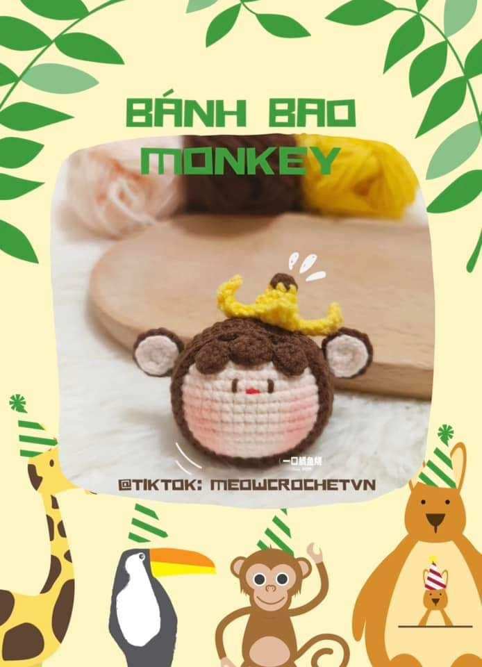 Chart Móc Len Búp Bê Khỉ Rich Kid & Khỉ Cầm Chuối Dễ Thương