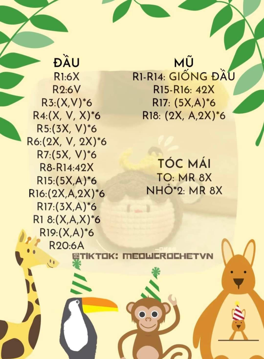 Chart Móc Len Búp Bê Khỉ Rich Kid & Khỉ Cầm Chuối Dễ Thương