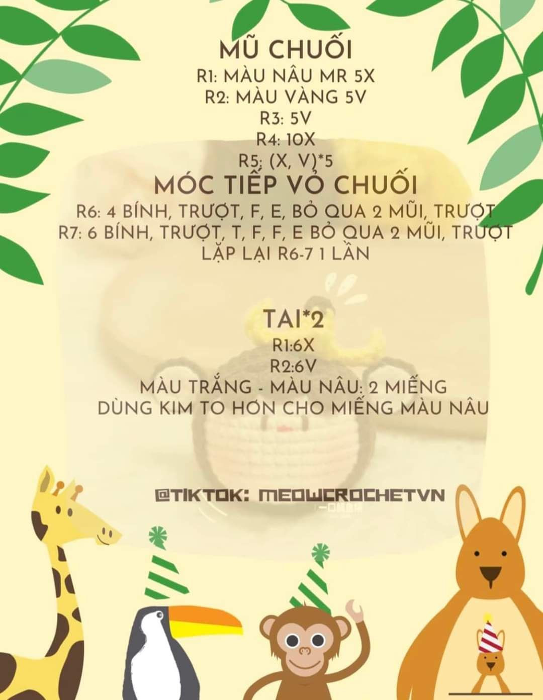 Chart Móc Len Búp Bê Khỉ Rich Kid & Khỉ Cầm Chuối Dễ Thương