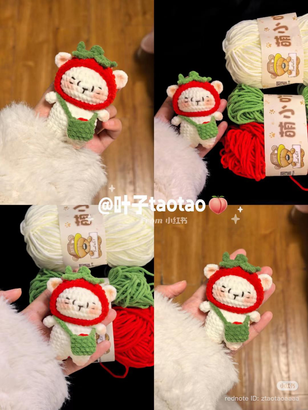 Chart Móc Len Búp Bê Mèo Cà Chua Dễ Thương