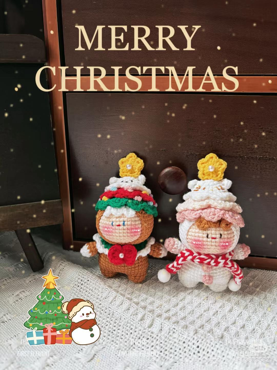 Chart Móc Len Búp bê Mochi Cây Thông Noel Ngọt Ngào