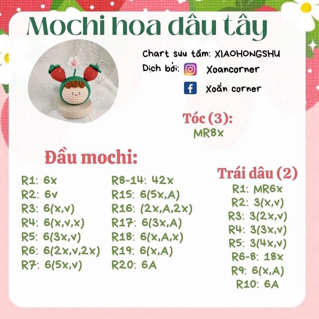 Chart Móc Len Búp bê Mochi Củ Cải và Bánh Bao