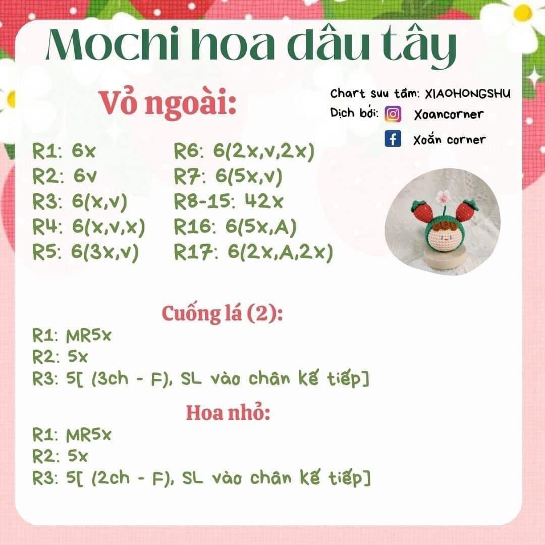 Chart Móc Len Búp bê Mochi Củ Cải và Bánh Bao
