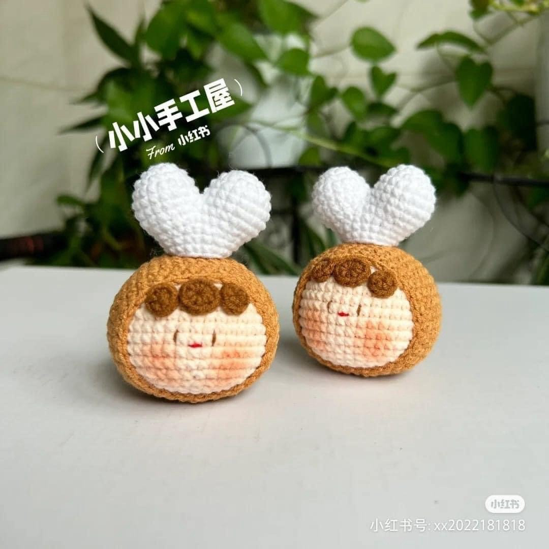 Chart Móc Len Búp bê Mochi Củ Cải và Bánh Bao