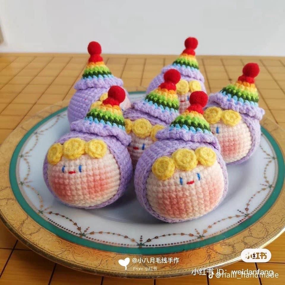 Chart Móc Len Búp bê Mochi Củ Cải và Bánh Bao