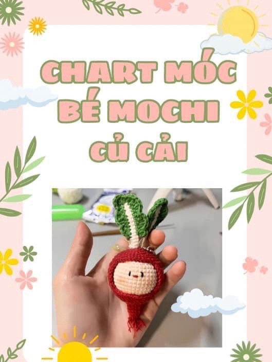 Chart Móc Len Búp bê Mochi Củ Cải và Bánh Bao