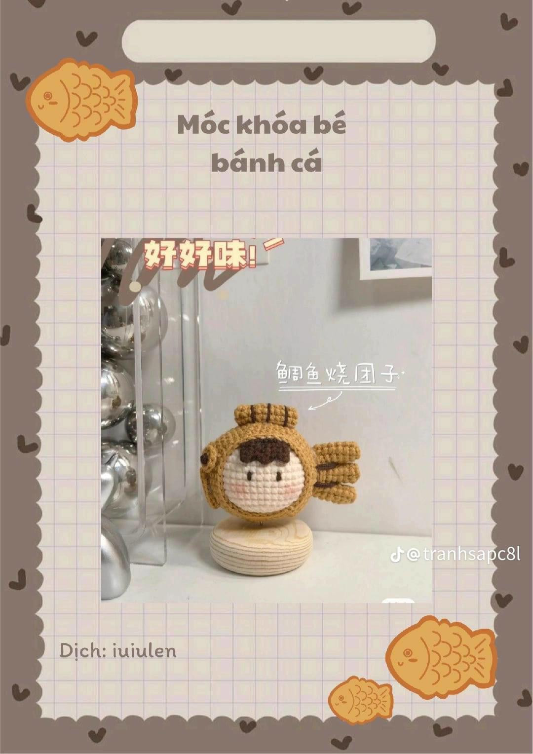 Chart móc len búp bê Mochi hoa và Kem dễ thương