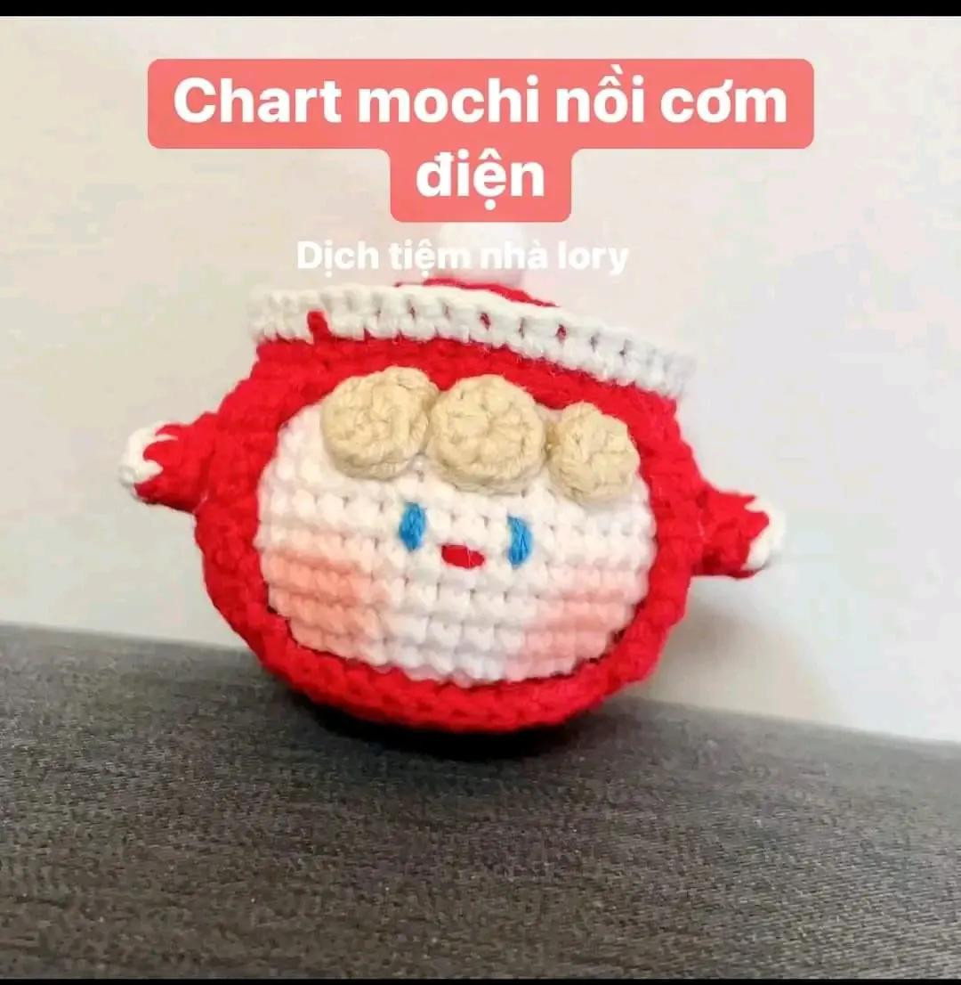 Chart móc len búp bê Mochi tình yêu và nồi cơm điện dễ thương
