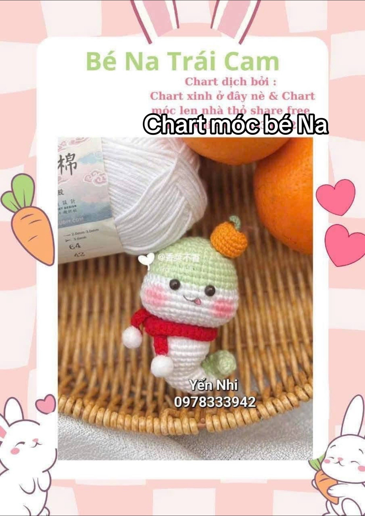 Chart móc len búp bê Na Trái Cam dễ thương