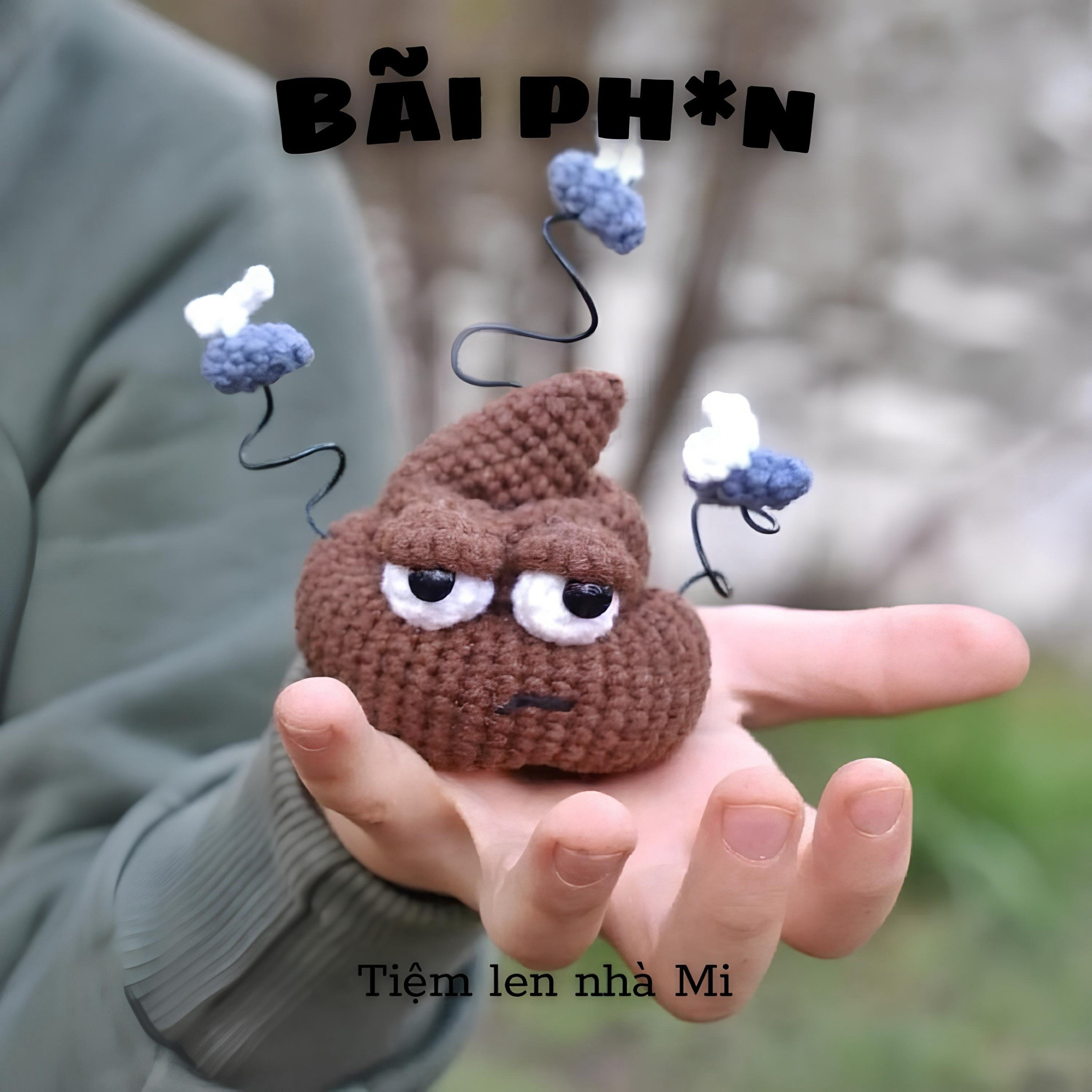 Chart móc len búp bê phân với ruồi