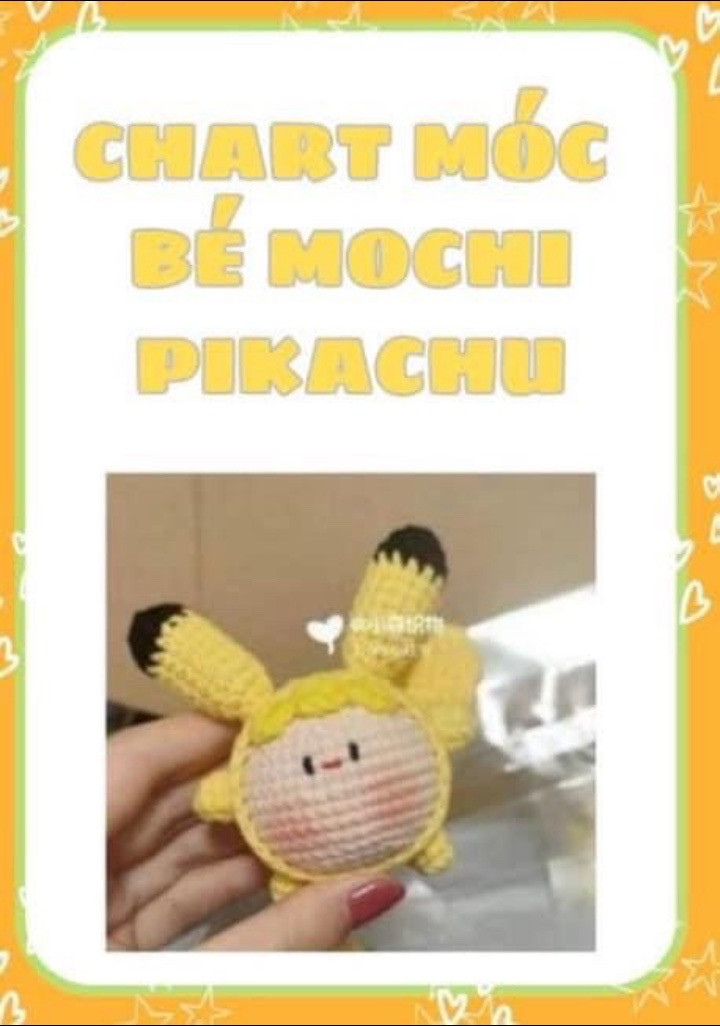 Chart Móc Len Búp bê Pikachu Mochi Dáng Ngủ Dễ Thương
