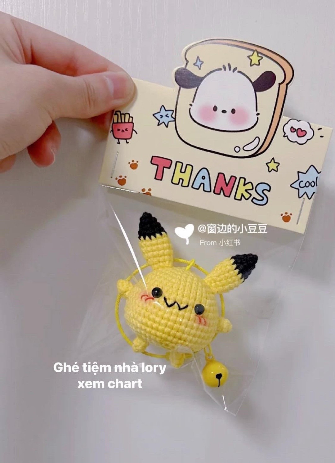 Chart Móc Len Búp bê Pikachu Mochi Dáng Ngủ Dễ Thương
