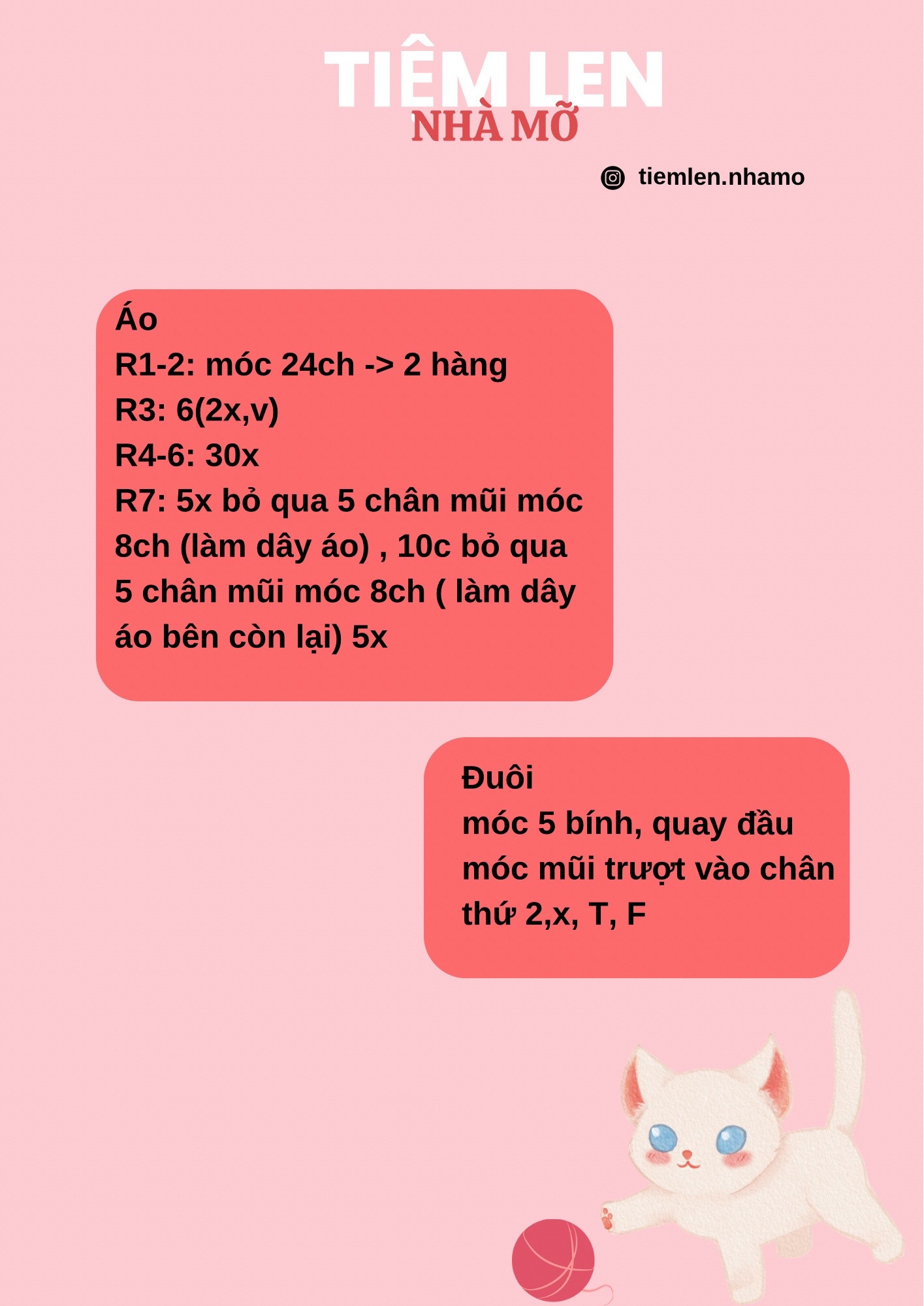 Chart móc len búp bê vịt xám Tiệm Len Nhà Mỡ