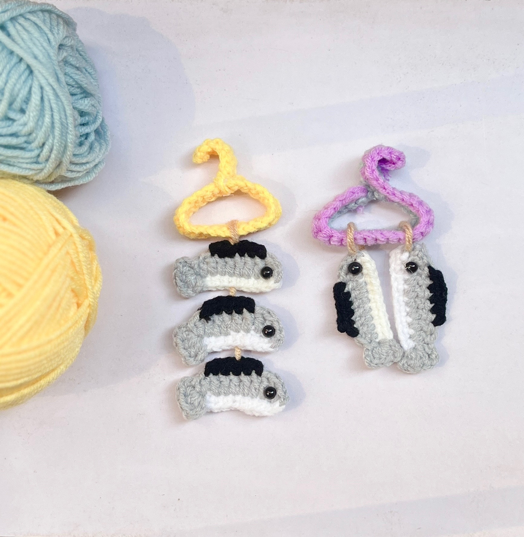 Chart móc len cá mini treo áo dễ thương