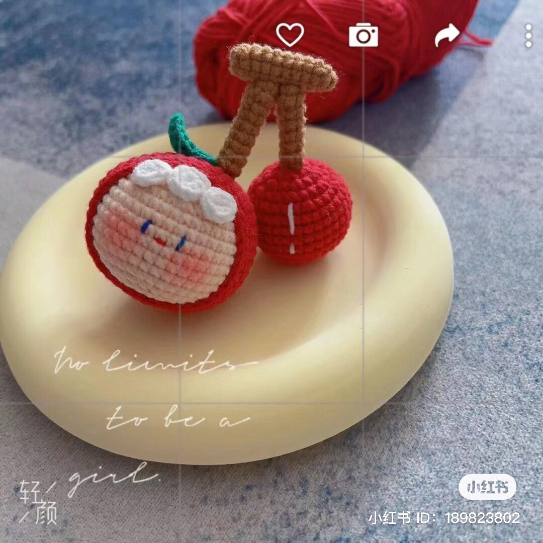 Chart móc len cặp anh đào và tiểu anh đào dễ thương