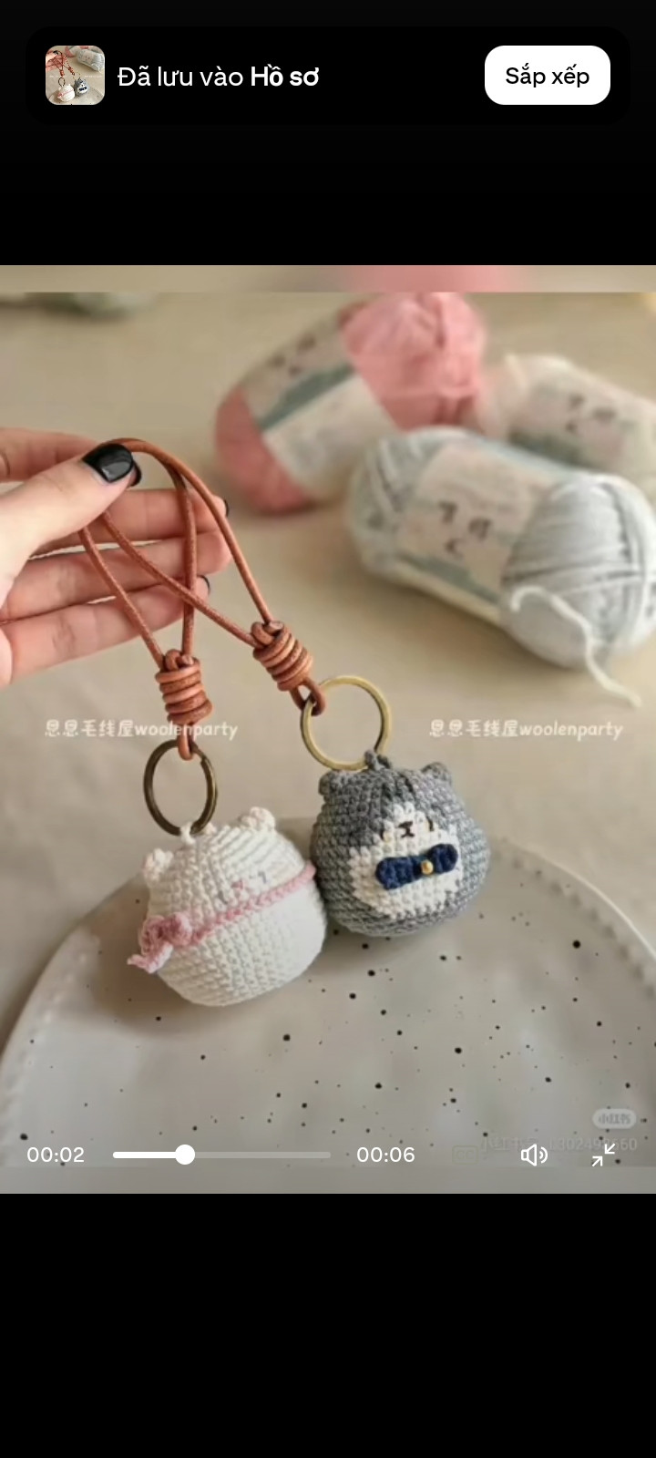 Chart móc len cặp đôi Gấu Trúc Đỏ và Gấu Mèo