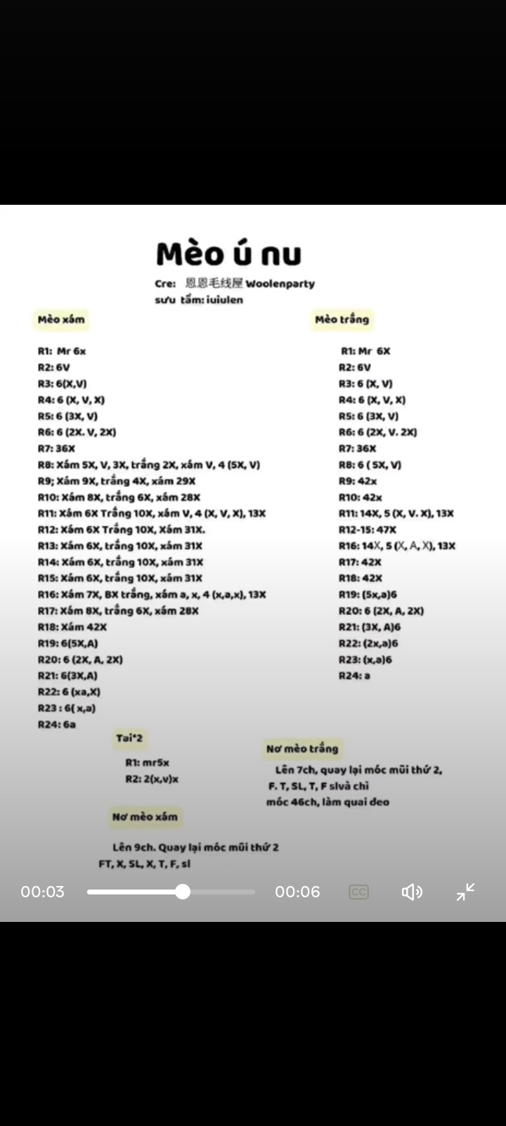 Chart móc len cặp đôi Gấu Trúc Đỏ và Gấu Mèo