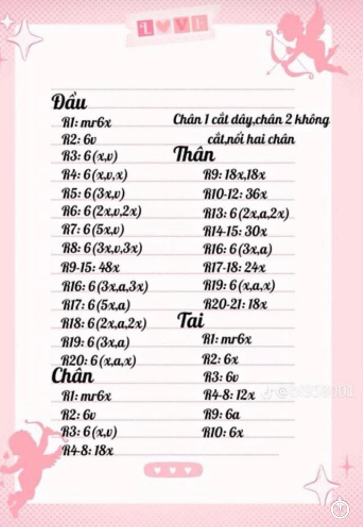 Chart móc len cặp gấu chìa khóa dễ thương