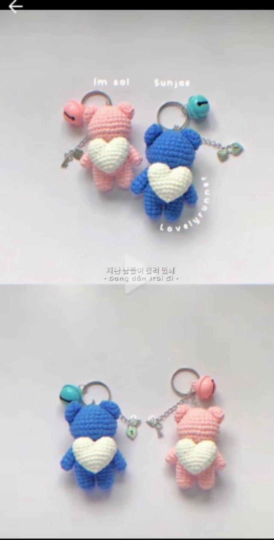 Chart móc len cặp gấu chìa khóa dễ thương