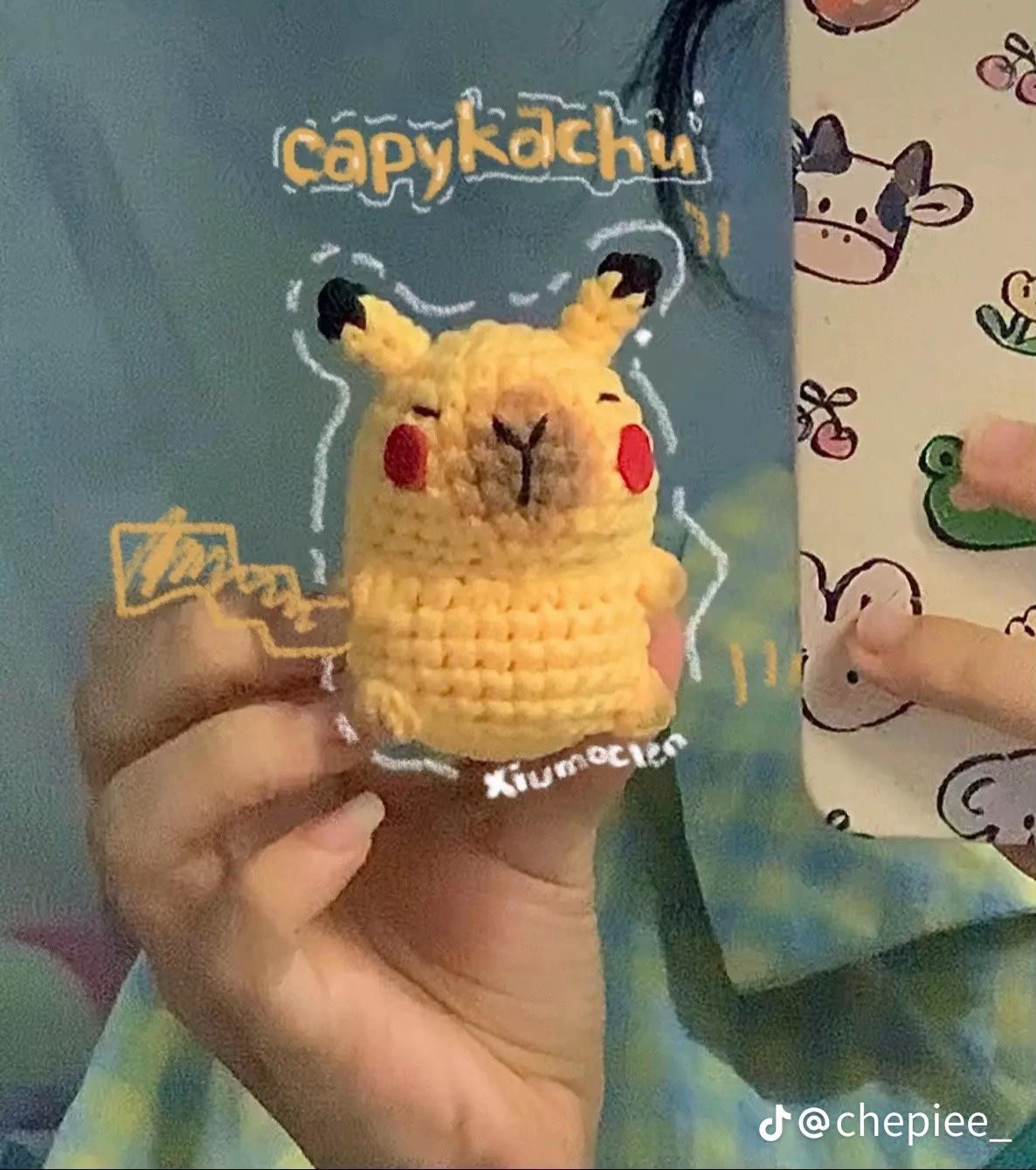 Chart móc len Capybara chảy mũi và Capykachu Pikachu dễ thương