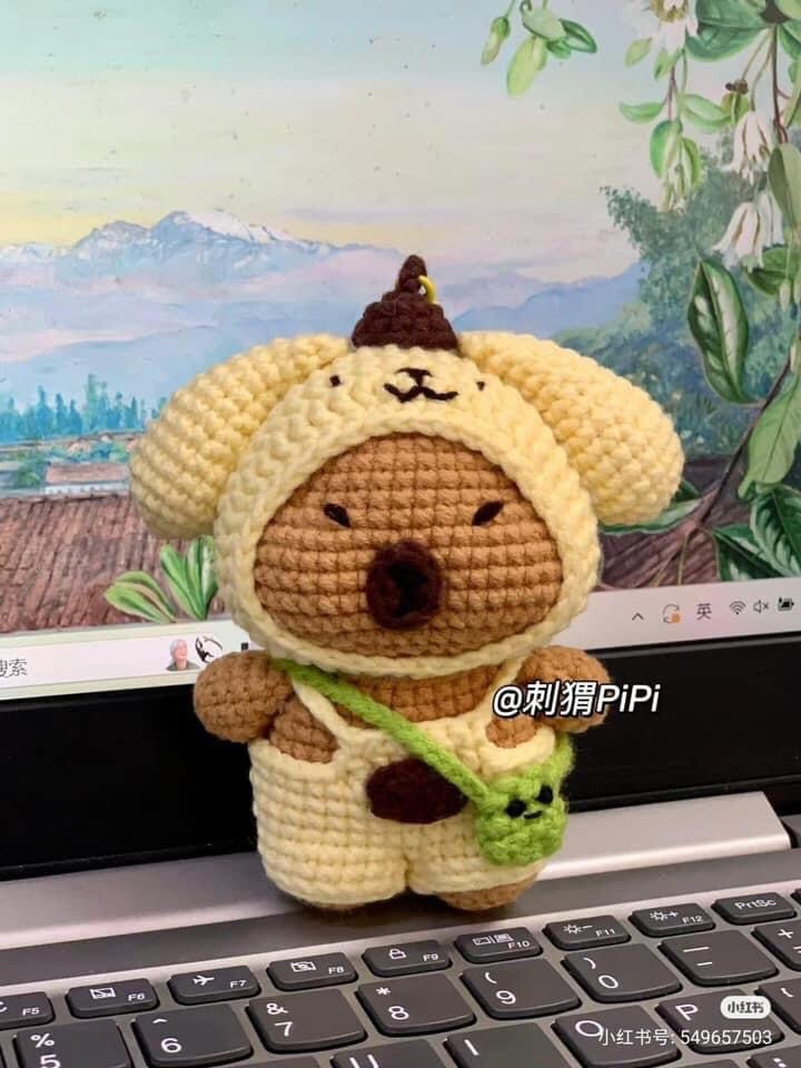 Chart Móc Len Capybara Dáng Cupcake và Trà Sữa Dễ Thương