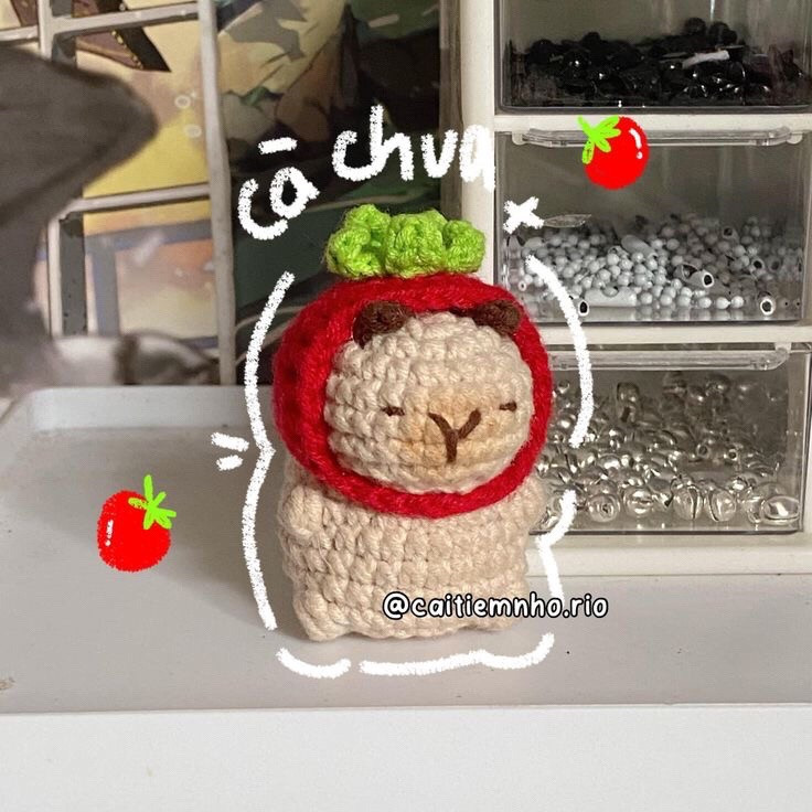 Chart Móc Len Capybara Đội Quýt Dễ Thương