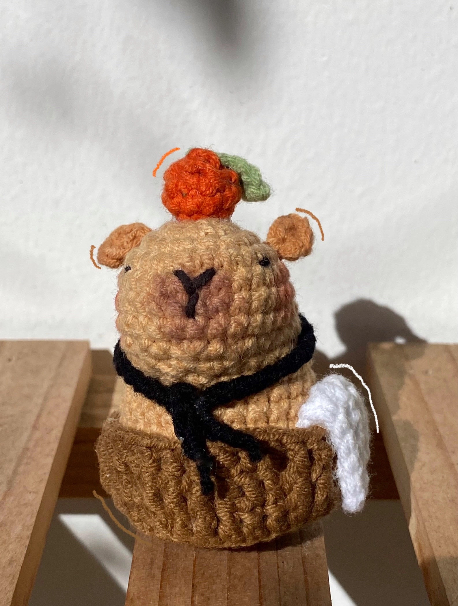 Chart móc len Capybara mặc áo choàng và khăn tắm