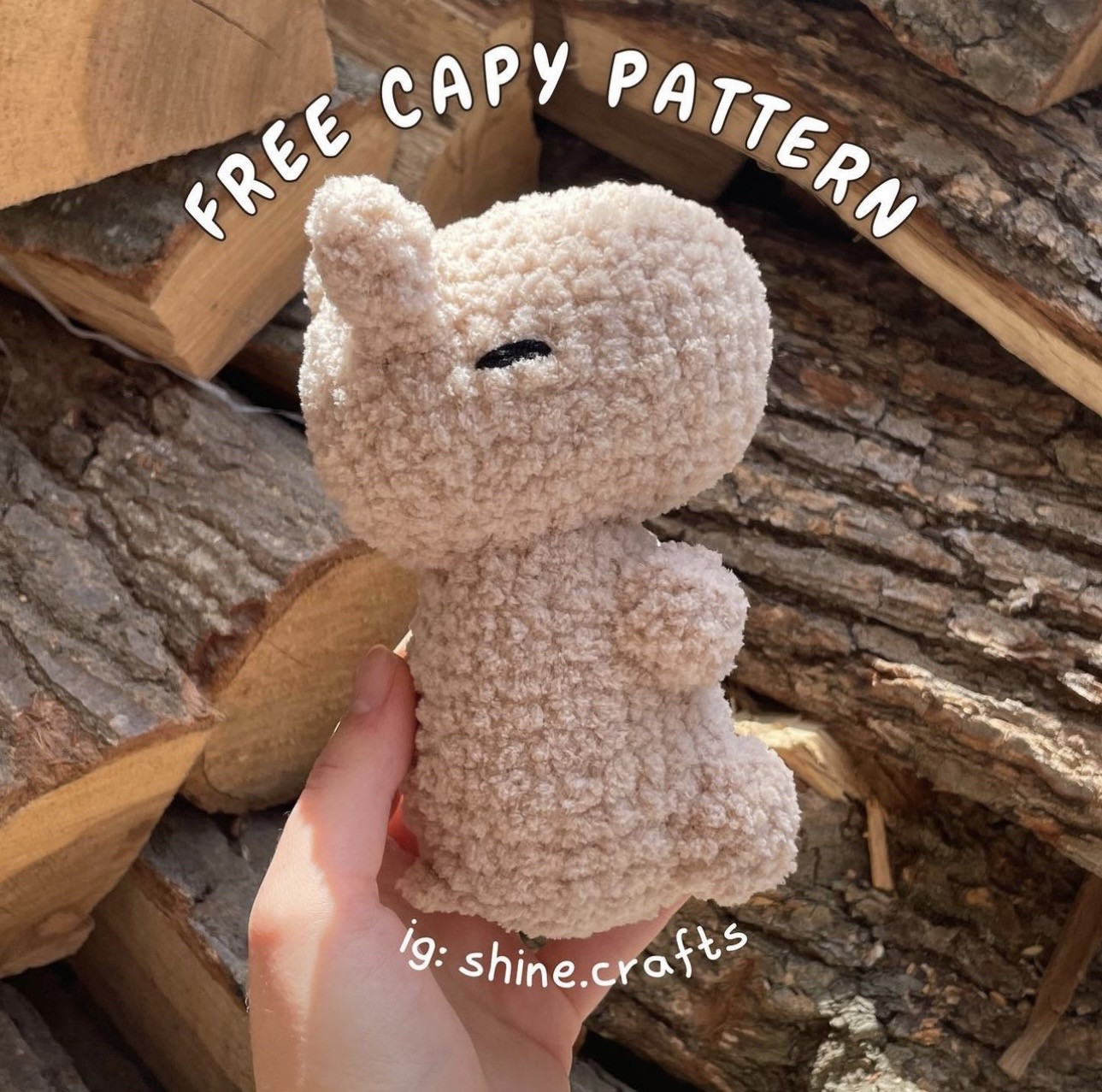 Chart móc len Capybara màu be siêu dễ thương