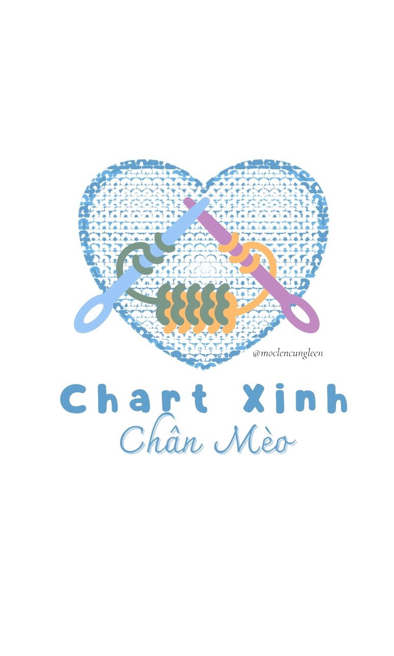 Chart Móc Len Chân Mèo Dễ Thương Màu Hồng