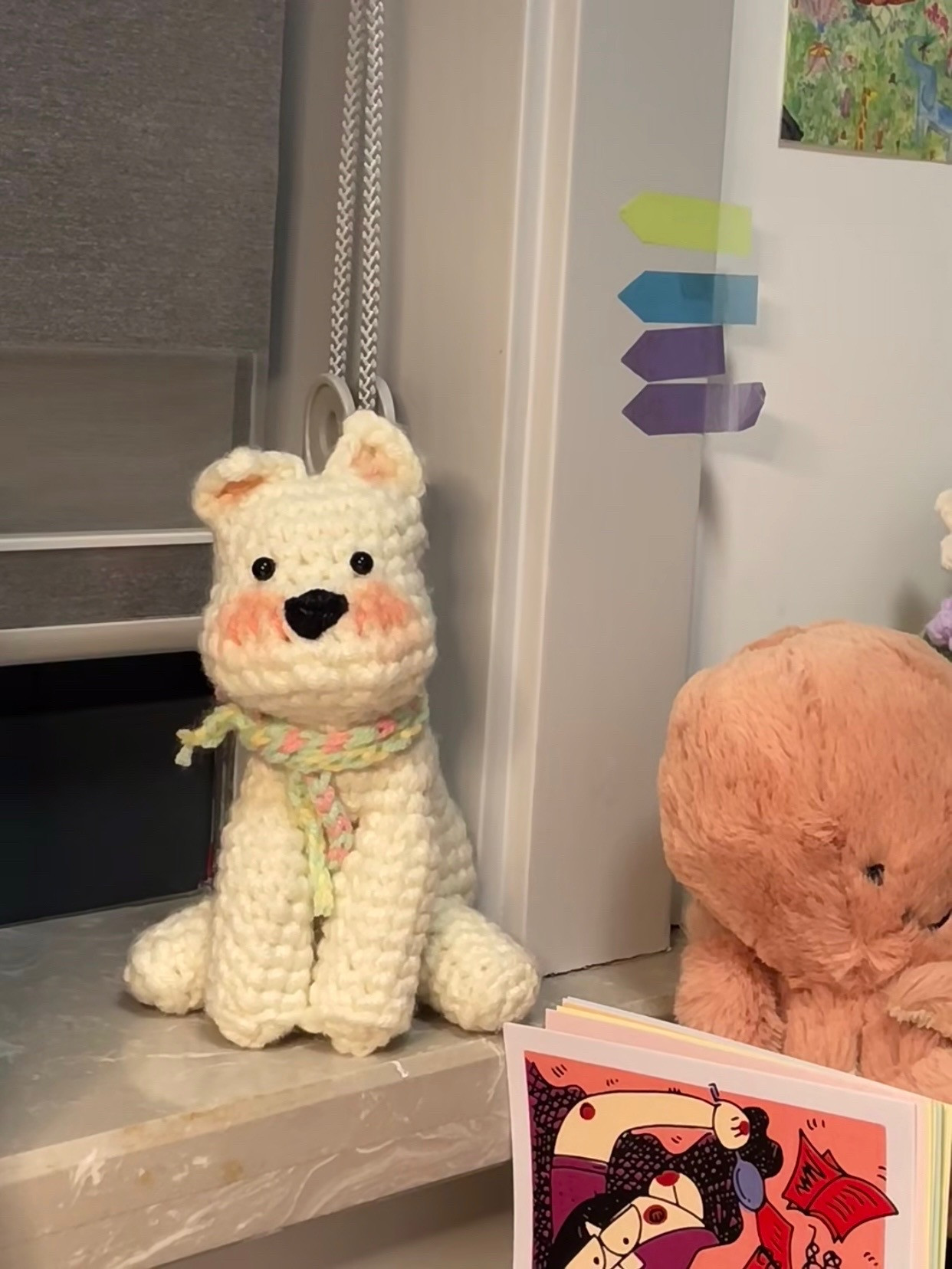 Chart móc len chó Jellycat Munro Scottie Dog màu trắng