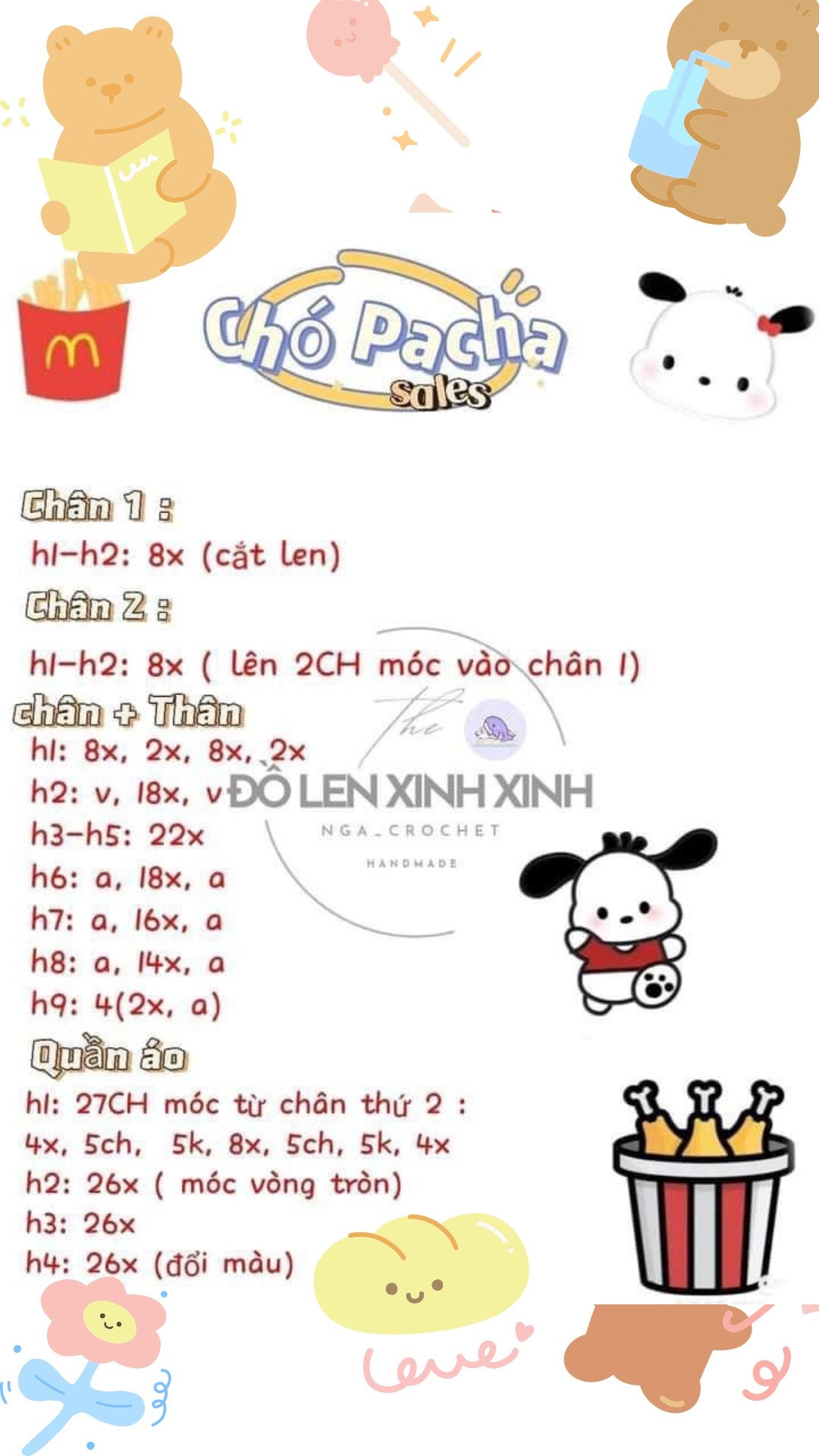 Chart Móc Len Chó Pacha Dễ Thương