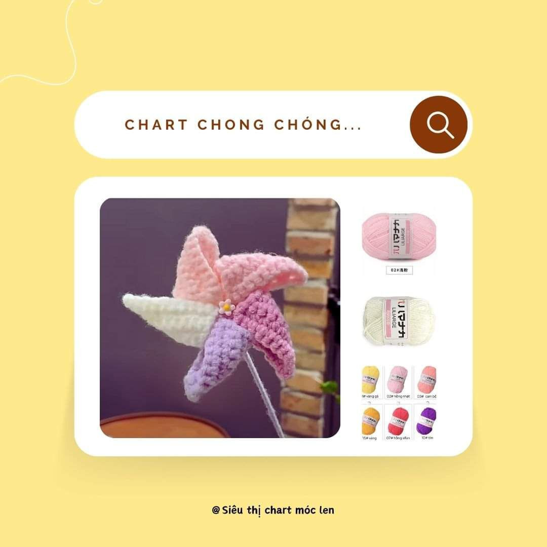 Chart móc len chong chóng nhiều màu sắc