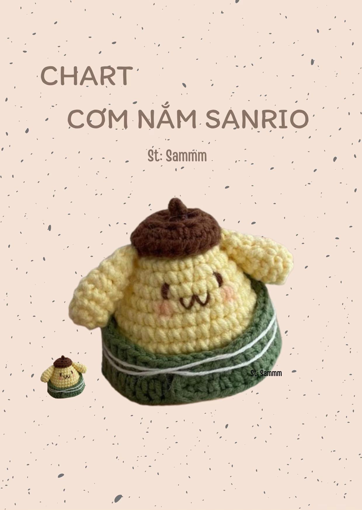 Chart Móc Len Cơm Nấm Sanrio - Hướng dẫn chi tiết từng bước móc búp bê cơm nấm dễ thương