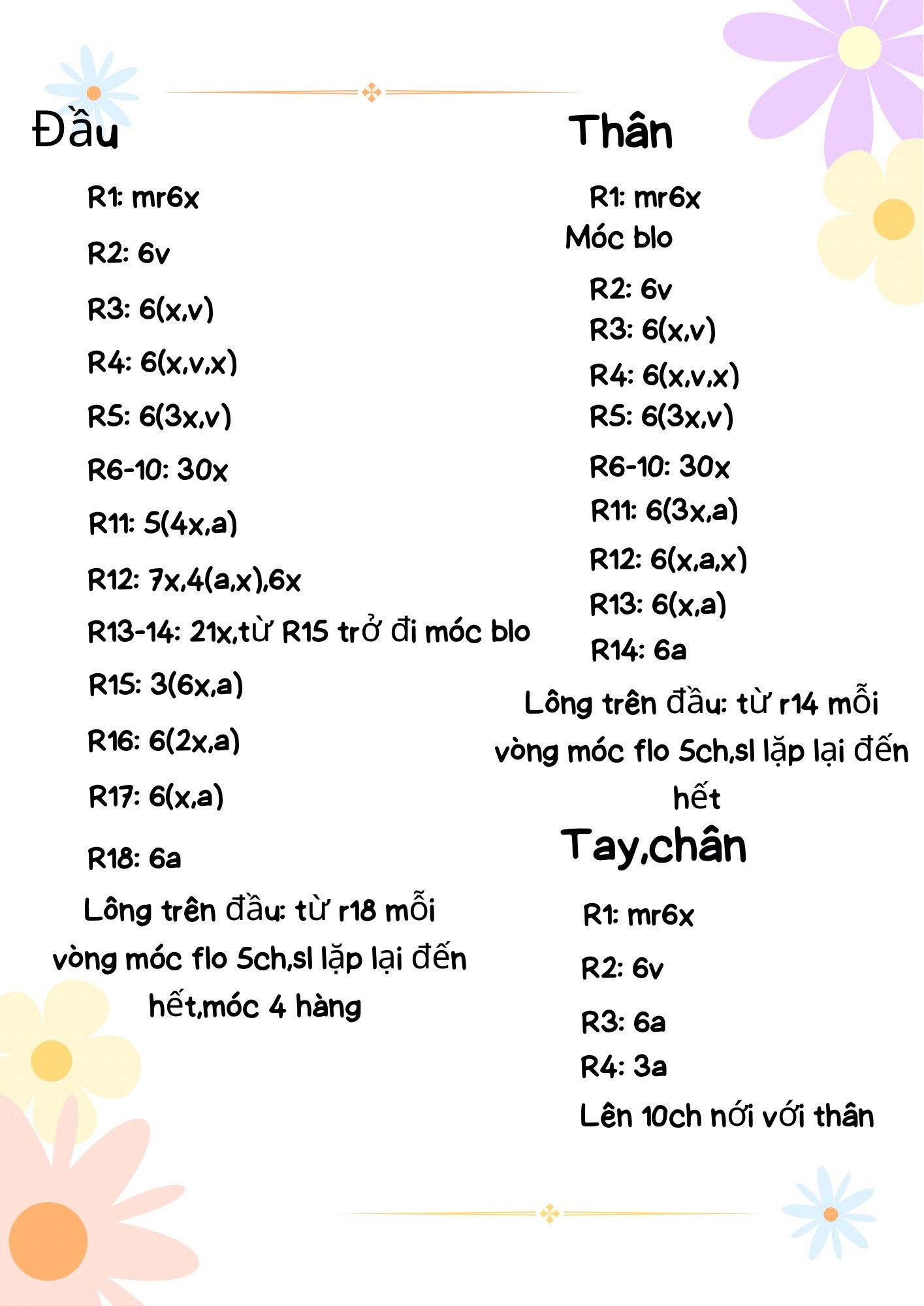Chart móc len con cừu đen trắng dễ thương